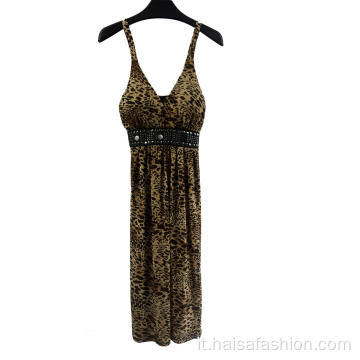 Vestito da club con stampa leopardata da donna